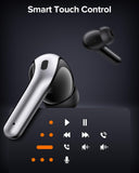 TAGRY X08 Wireless Bluetooth Earbuds with LED Power Display, Wireless Charging Case & 60H Playback – Waterproof Stereo Headphones Black