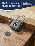 NexusLab Bluetooth Fingerprint Smart Padlock with Tuya App Control, IP67 Waterproof Biometric Lock for Gym, Travel & Outdoor Security