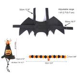 Colorful Cat Halloween Costume Set – Bat Wings & Spider Pumpkin Hat with Breakaway Collar for Cats & Small Dogs
