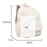 Phaoullzon Aesthetic School Backpack – Beige Laptop Bookbag for Teens, College & Everyday Use