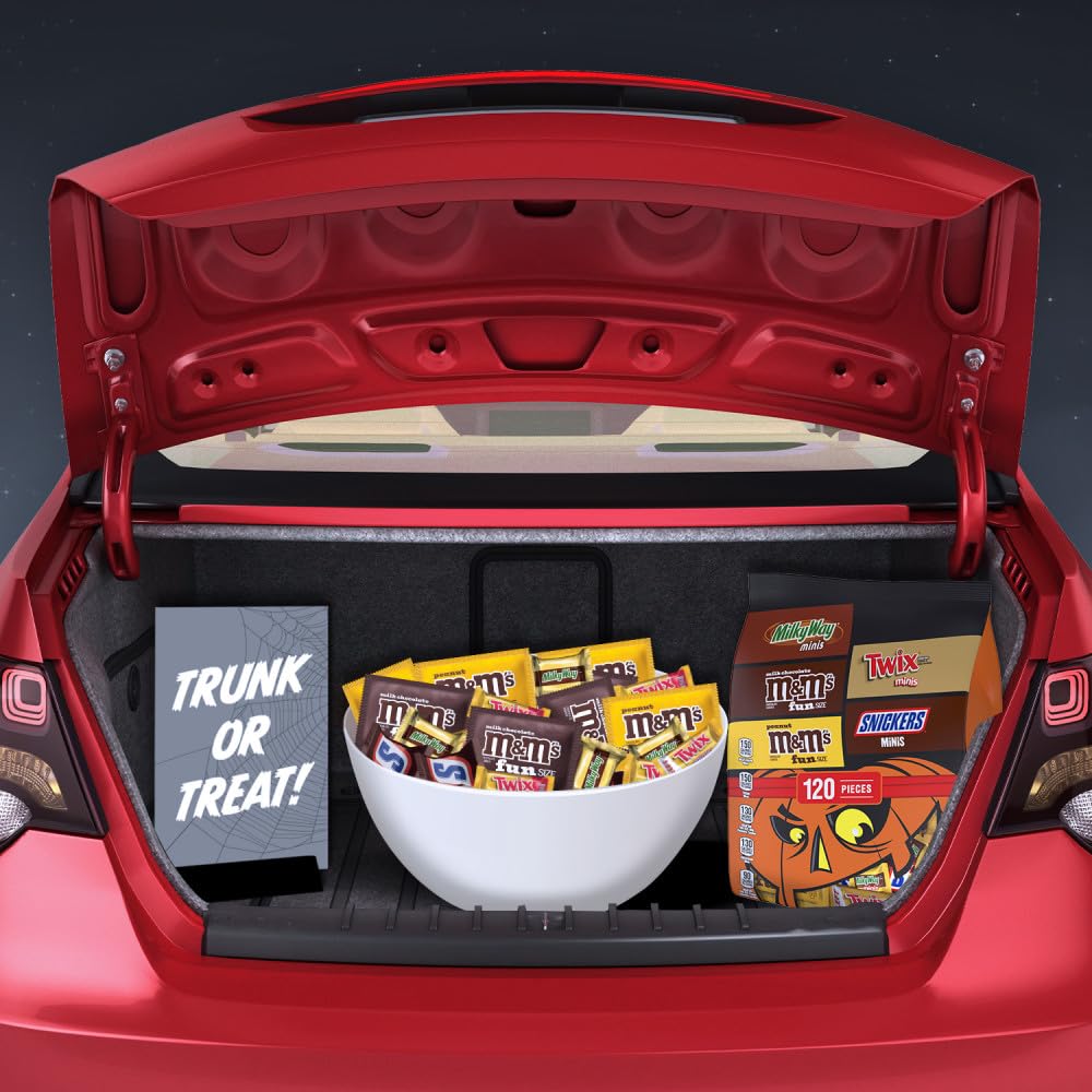 M&M’s, SNICKERS, TWIX & MILKY WAY Halloween Variety Bag – 120PCS Bulk Assortment of Fun Size Chocolate Treats 🍬🎃