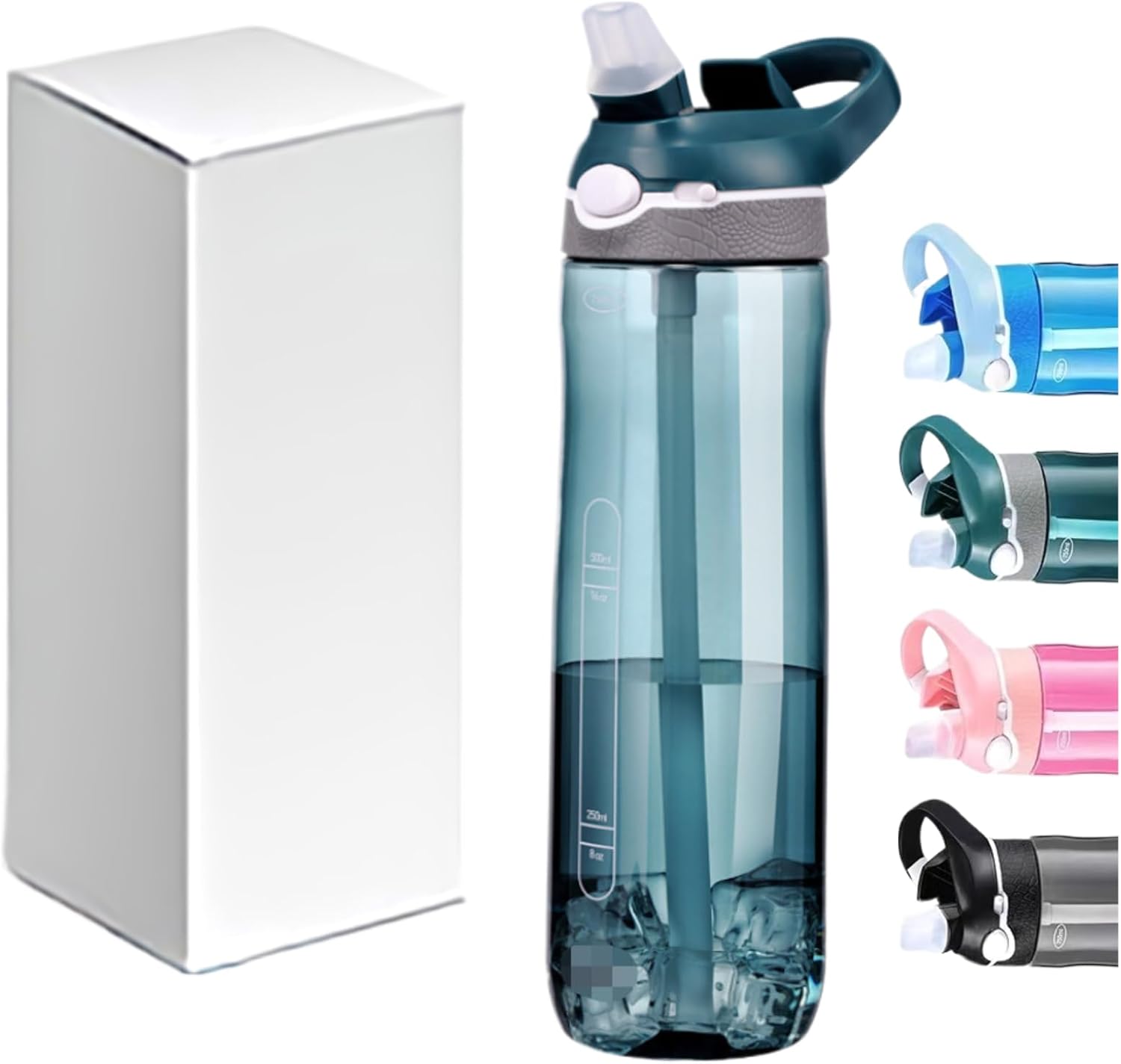 25 oz Clear Adventure Water Bottle with Straw and Clip