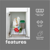 Household Essentials Glidez Single-Tier Pull-Out Cabinet Organizer – Chrome Slide-Out Storage with Protective Liner