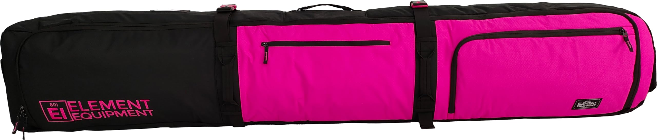 Element Equipment Wheeled Padded Snowboard Bag – Double Board Roller Travel Case for Up to 167cm Boards (Bar B Pink)