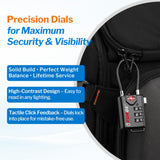 Forge TSA Approved Cable Luggage Locks 4 Pack, Durable 3 Digit Combination Travel Locks for Suitcases, Backpacks & Gym Bags