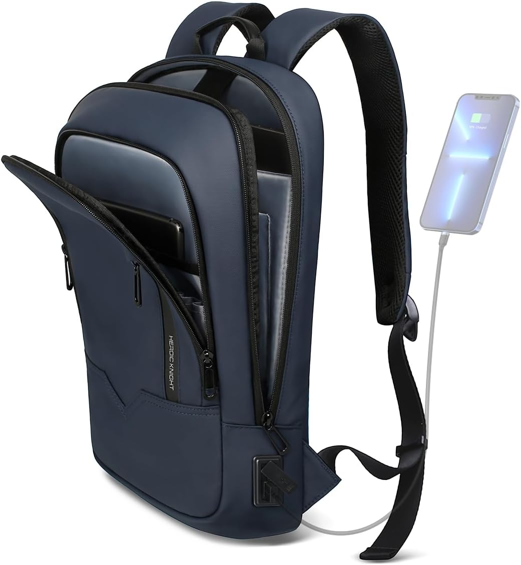 Slim Anti-Theft Business Laptop Backpack with USB Charging Port – Lightweight 15.6″ Work & Travel Backpack