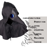 Raxwalker Plague Doctor Halloween Mask - Steampunk Raven Prop for Men and Boys - PU Leather Long Beak Cosplay Costume Scream Mask(Black)