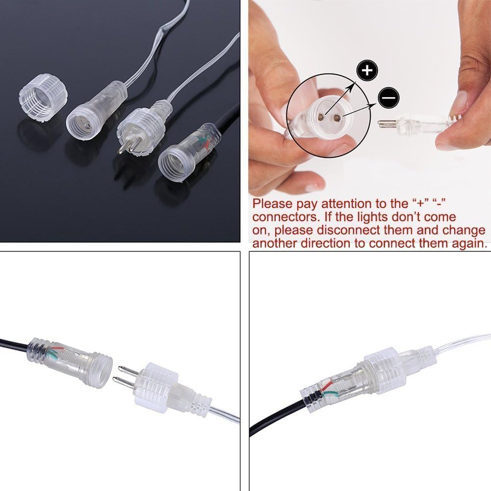 Red LED Meteor Shower Lights – 192 LEDs, 8 Tubes, Waterproof Cascading Icicle Lights for Halloween & Christmas