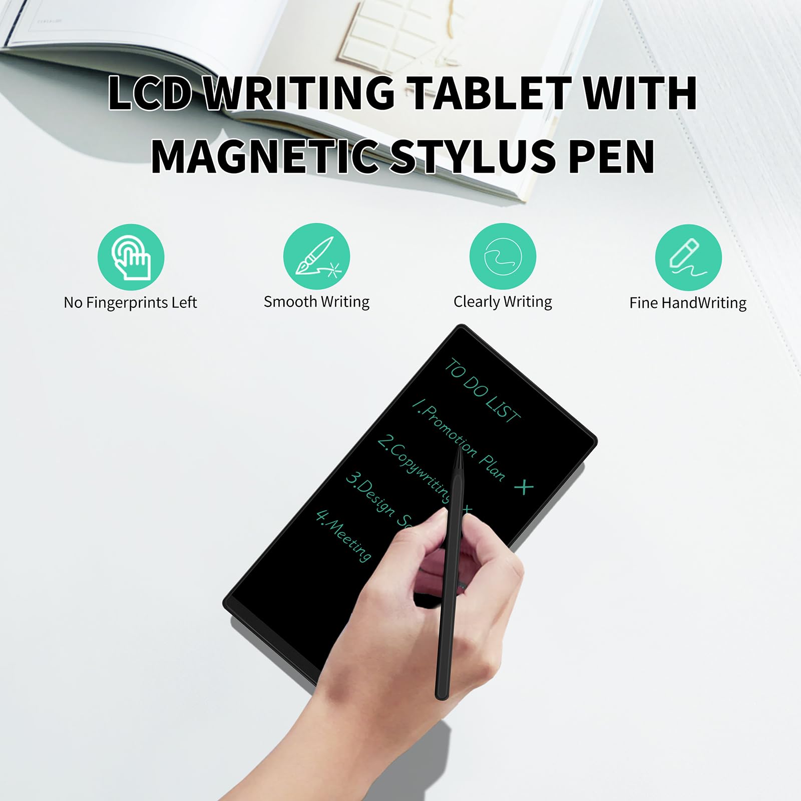 Ultra-Light 6.5” LCD Writing Tablet – Slim Portable Digital Note & Drawing Pad (Black)