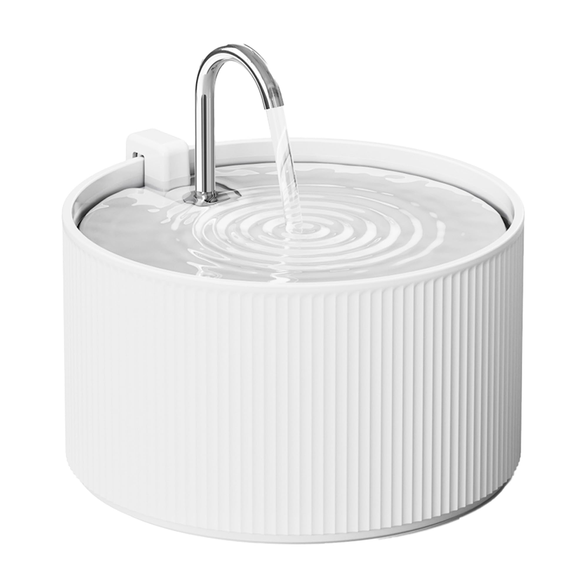Luxury White Ceramic Cat Water Fountain with Faucet Spout – Ultra Quiet 5-Layer Filtration System