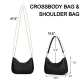 KKXIU Retro Shoulder Bag for Women – Versatile PU Leather Hobo, Clutch & Crossbody Handbag with Removable Straps (Black)