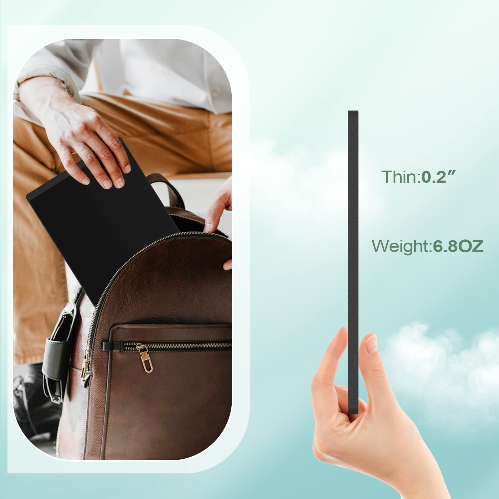10.5” Double-Sided LCD Writing Tablet – Ultra Slim Reusable Digital Notepad (Black)