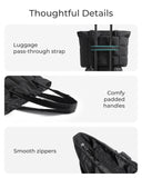 BAGSMART Expandable Puffy Tote Bag for Women – Quilted Work & Travel Carry-On Handbag (Black, Large)