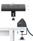 Desk Clamp Power Strip with USB-C Fast Charging 7-Port Surge Protector Mountable Charging Station Black