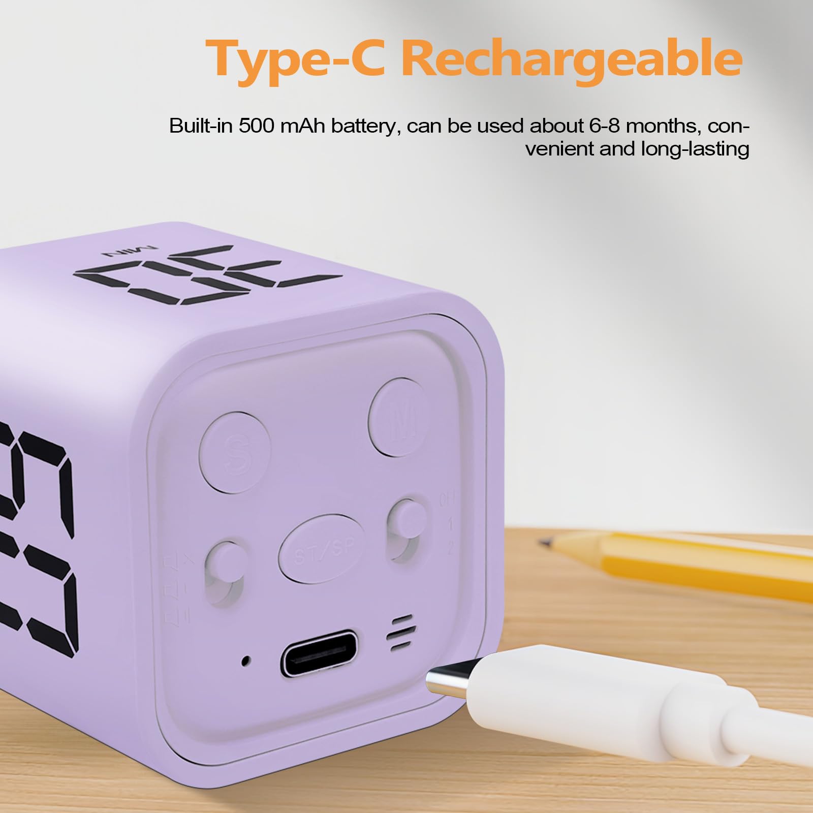 GUDOQI Smart Cube Timer with Flip Control, Custom Countdown, Silent & Vibrate Alerts, USB-C Rechargeable