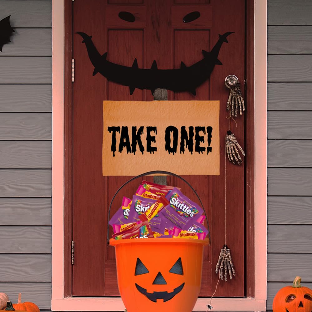 SKITTLES & STARBURST Halloween Variety Bag – 105PCS Fruity Fun Size Mix for Trick-or-Treat & Party Favors 🍓🍋🎃