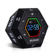 BELEEMET Magnetic Hexagon Pomodoro Timer with Gravity Flip, Custom Intervals & Adjustable Sound – Black