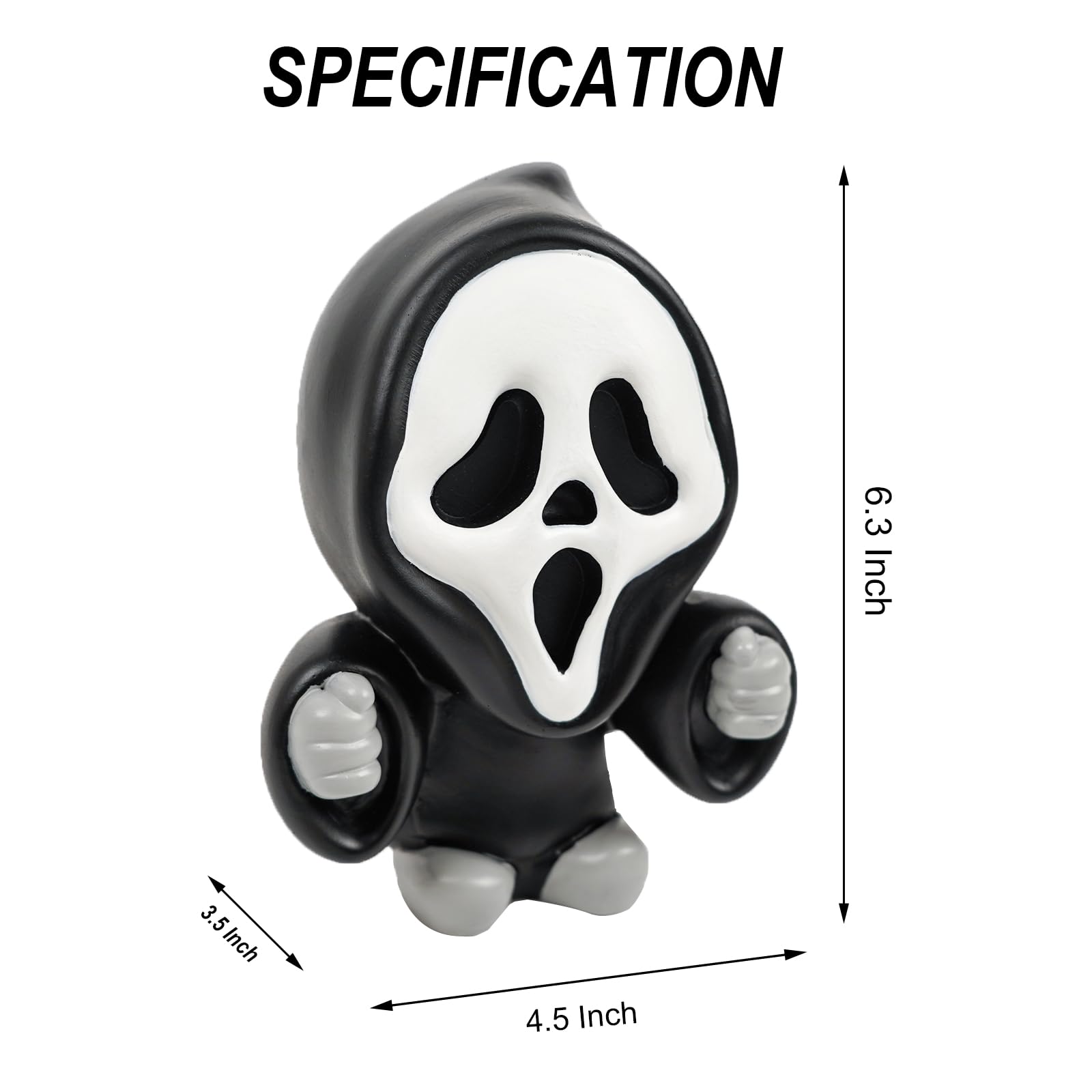 Glow-in-the-Dark Ghost Statue – 6.3" Resin Halloween Decoration for Home, Garden & Party Décor 👻