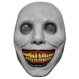 White Demon Grin Mask – 3D Latex Horror Face with Bloody Teeth & Demonic Eyes 💀😈