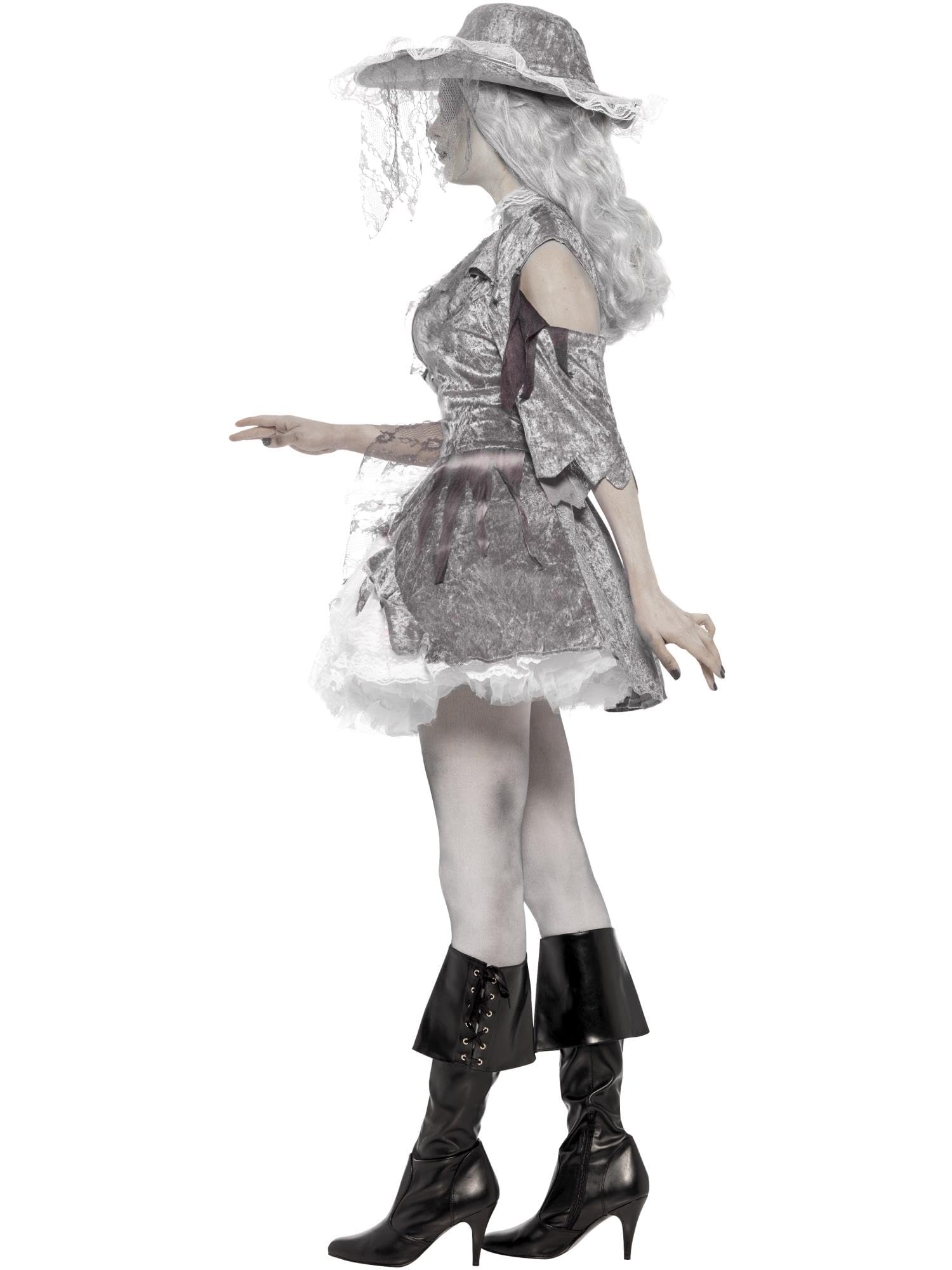 Smiffys Ghost Ship Pirate Treasure Costume for Women – Grey Dress & Hat