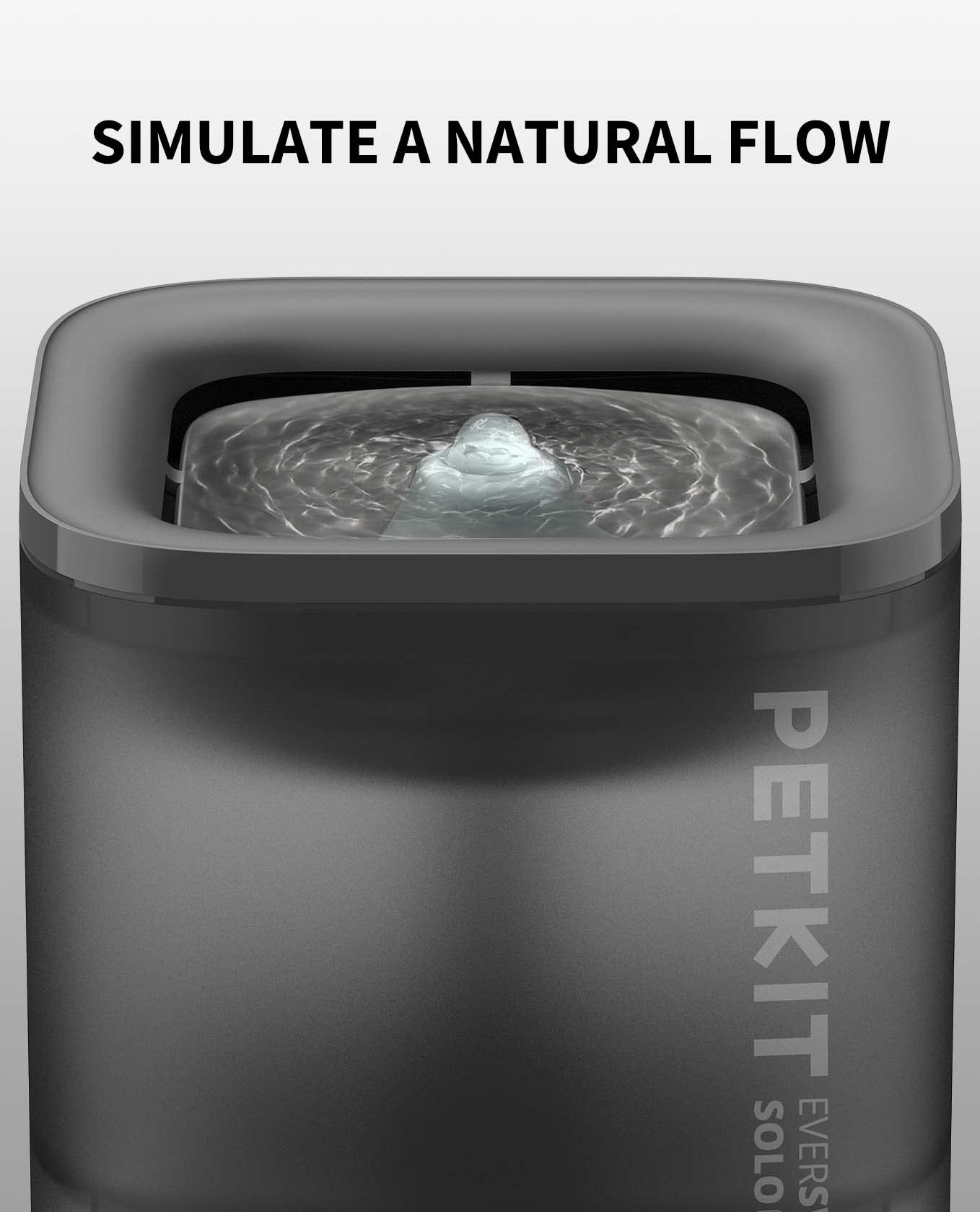 PETKIT Wireless Pump 3.0 Cat Water Fountain 3L – Ultra-Quiet 25dB Safety Separation Design (Grey)