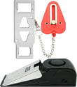 Portable Door Lock & Door Stop Alarm Security Kit – Travel Safety Lock with 120dB Alarm for Hotels, Apartments & Dorm Rooms (Red)