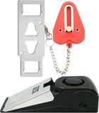 Portable Door Lock & Door Stop Alarm Security Kit – Travel Safety Lock with 120dB Alarm for Hotels, Apartments & Dorm Rooms (Red)