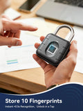 TUYA Bluetooth Fingerprint Smart Padlock with App Control, IP67 Waterproof Biometric Lock for Gym, Travel & Outdoor Security