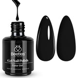 Audrey Black Gel Nail Polish – 15ml Long-Lasting UV/LED Soak Off Gel with High Gloss Finish