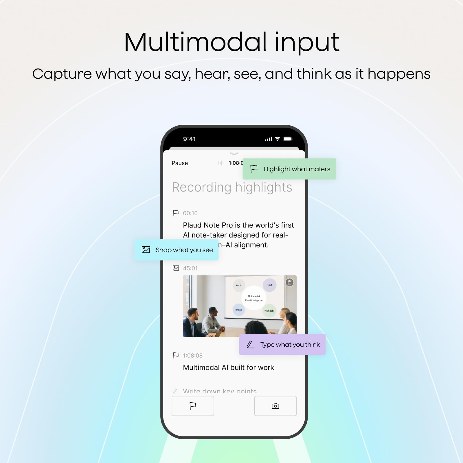 PLAUB AI Note Taker – Ultra Slim Voice Recorder with AI Transcription & Meeting Summaries