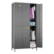 6-Door Metal Storage Locker – Heavy-Duty Employee Locker Cabinet with Hooks & Ventilation for Office, Gym & Home