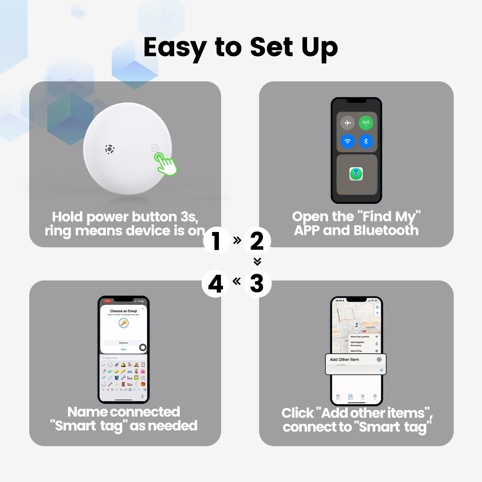 Smart Cat & Dog GPS Tracker with QR Emergency ID Tag, No Monthly Fee, Real-Time Find My Tracking, Lightweight Waterproof Collar Locator for Pets