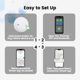 Smart Cat & Dog GPS Tracker with QR Emergency ID Tag, No Monthly Fee, Real-Time Find My Tracking, Lightweight Waterproof Collar Locator for Pets