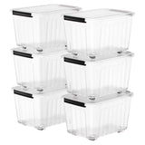 Large Clear Storage Bin with Lid – 72QT / 68L Stackable & Nestable Storage Box