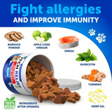 Dog Allergy Relief Chews – Fish Oil Supplements for Itchy Skin, Hot Spots & Seasonal Allergy Support