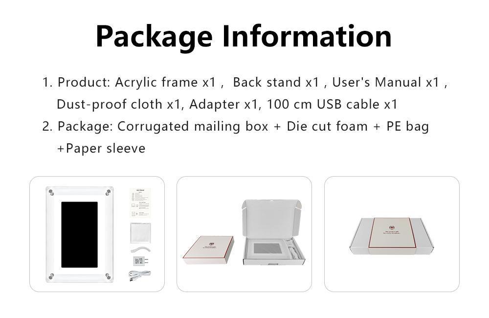 7-Inch Acrylic Auto-Rotating Digital Photo Frame – Built-In Memory, Rechargeable Battery, High-Resolution Display, Desktop Decoration