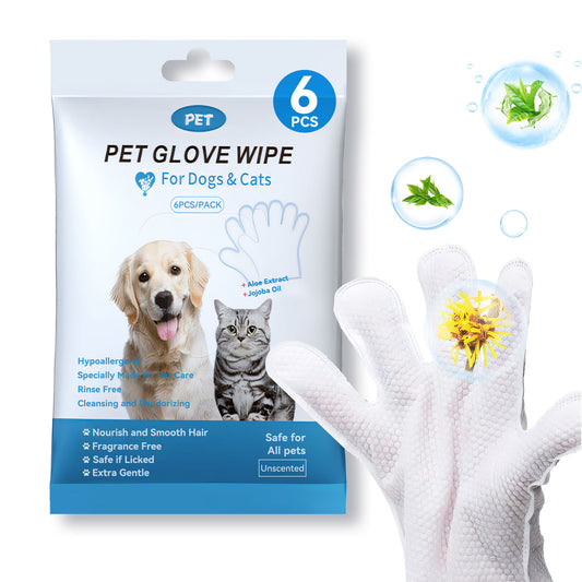 Pet Cleaning Wipes Gloves – Rinse-Free Bathing & Deodorizing Gloves for Dogs & Cats, Daily Care & Travel-Friendly
