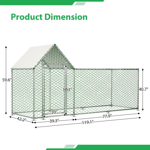 Poultry Habitat Cage – Secure Enclosure with Lid for Chicken Coop, Ducks & Small Animals, Outdoor Steel Wire Habitat