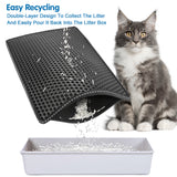 Double Rice Grain Cat Litter Mat – Waterproof Splash Guard & Filter Pad for Easy Cleaning and Mess-Free Homes