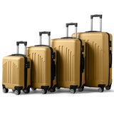 Vertical Striped 4-in-1 Hard Shell Luggage Set with Spinner Wheels & TSA Lock