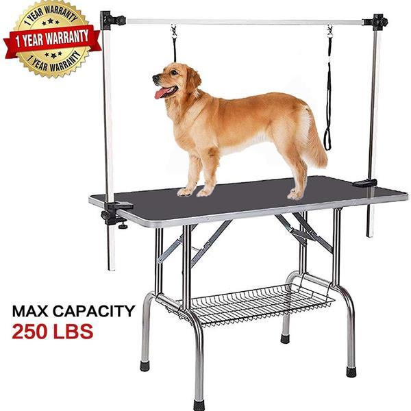 Pet Dog Grooming Table – Portable Foldable Grooming Station with Non-Slip Surface, Adjustable Arm & Safety Restraint