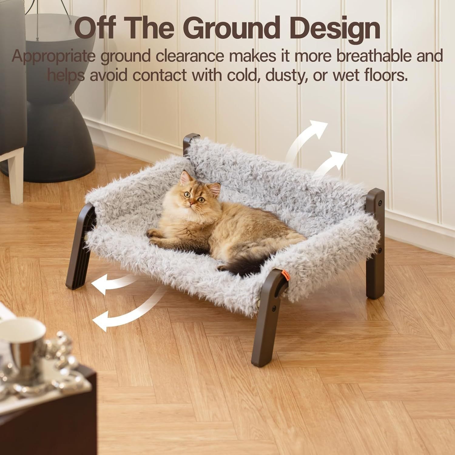 Mewoofun Elevated Pet Bed – Raised Cat & Small Dog Couch with Washable Cover, Non-Slip Base & 44 lbs Support