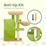 3-Inch Speaker-Shaped Double-Layer Cat House Hammock Bed – Yellow & Green Indoor Cat Furniture with Cozy Design