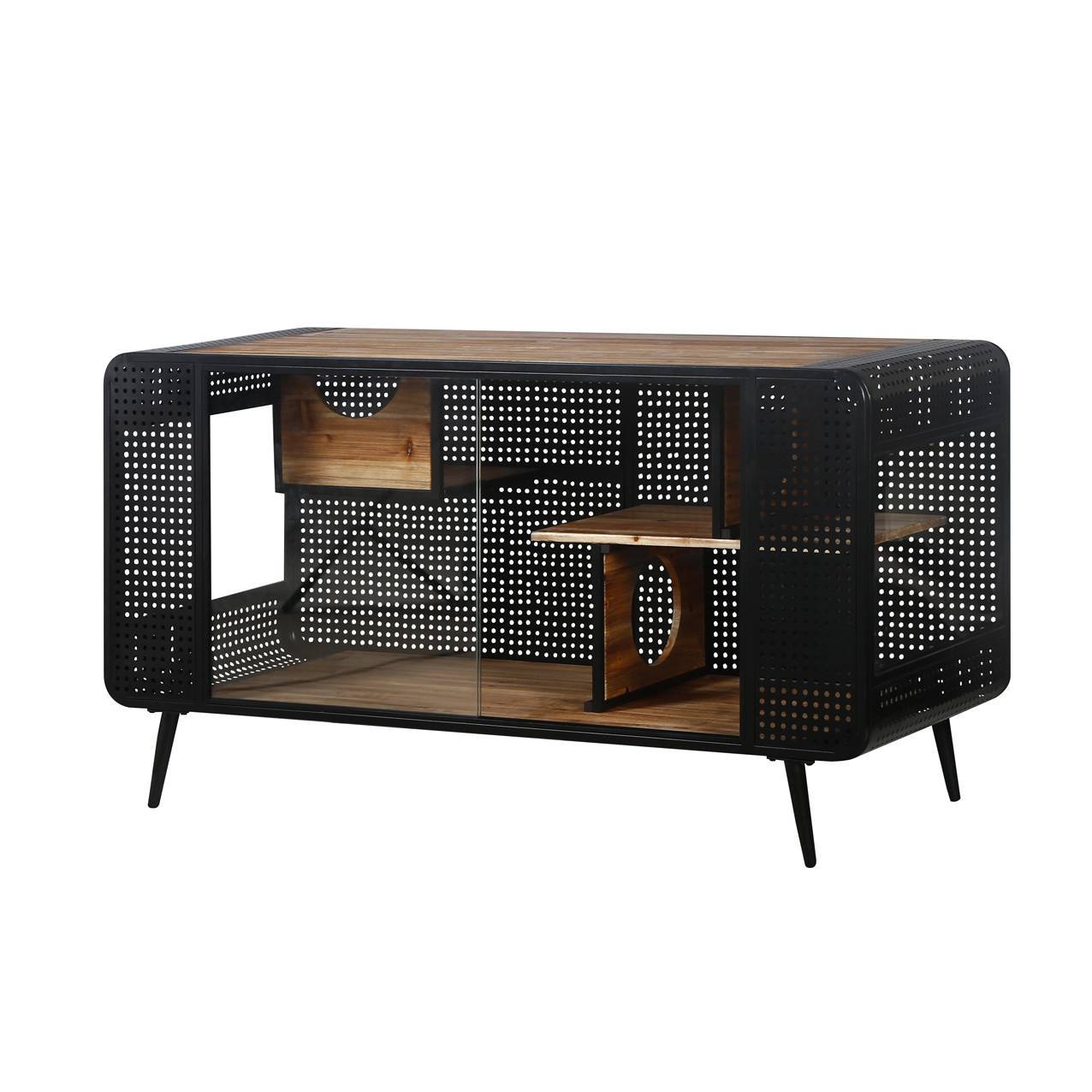 Spacious Cat House with Tempered Glass for Living Room & Hallway