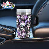 Sanrio Kuromi 14 oz Stainless-Steel Insulated Water Bottle with Handle & Straw – BPA-Free, Perfect Gift for Family & Friends