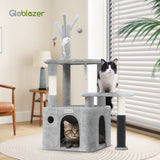 44-Inch Cat Climbing Frame – Light Gray Multi-Level Tower