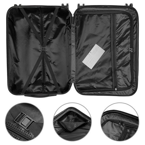 Vertical Pattern 3-in-1 Luggage Set with Universal 360° Spinner Wheels & Pull Rod Design
