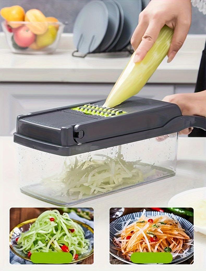 16-in-1 Vegetable Chopper Set – Multi-Blade Slicer with Container & Peeler - PulinGO