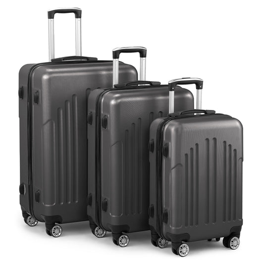 3-Piece Hardshell Luggage Set with Spinner Wheels - 20/24/28 Inch Suitcase Set with TSA Lock