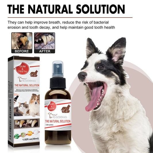 Pet Oral Cleaning Spray – Prevents Plaque & Tartar, Freshens Breath with Gentle Herbal Formula